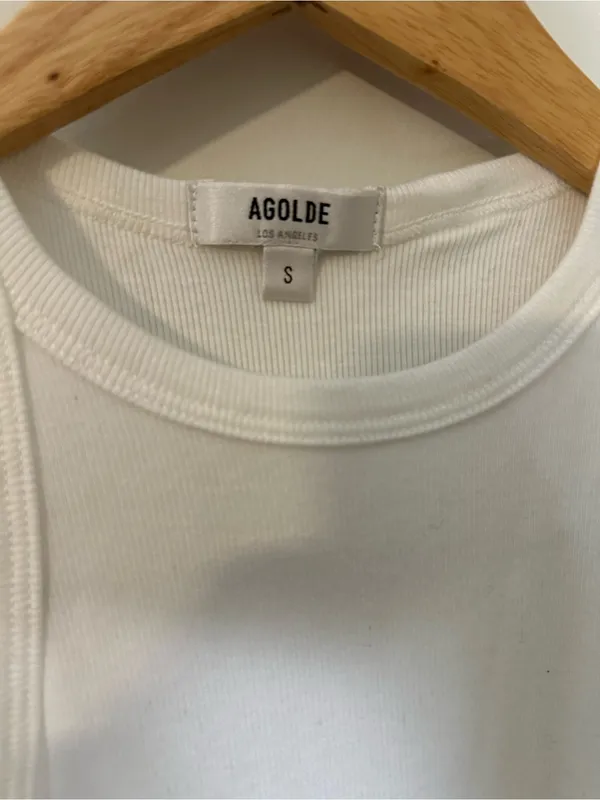 NWOT Agolde Rianne high neck bodysuit white small - Image 3