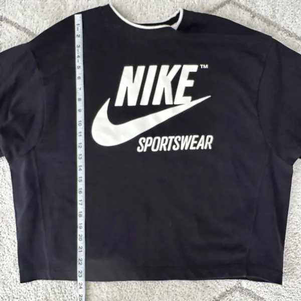 Vintage Oversized Nike Sportswear Black/White Crewneck Sweatshirt Iconic Swoosh - Image 2