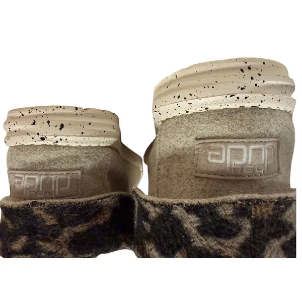 Hey Dude Britt Black Cheetah Wool Ankle‎ Boots Tan Leopard Print Womens 9 - Image 4