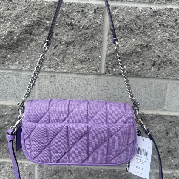 NWT COACH Hailey Flap Bag CBI88 Silver/Iris Denim Leather 2way Crossbody Bag - Image 2
