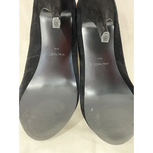 Womans Nine West Swankyo Black Suede Slip On Stiletto Pumps Size 9.5 M - Image 9
