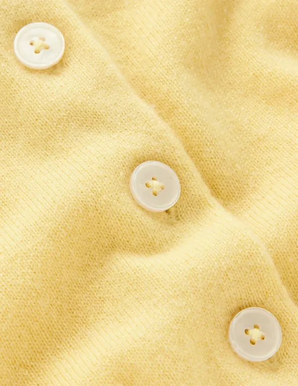 Boden Cropped Cashmere Cardigan Butter Yellow - Image 3