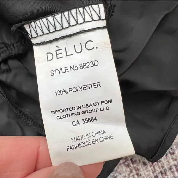 Deluc NWT Harlow Black Satin Mini Dress Size Medium Sleeveless Ruffle Dress - Image 12