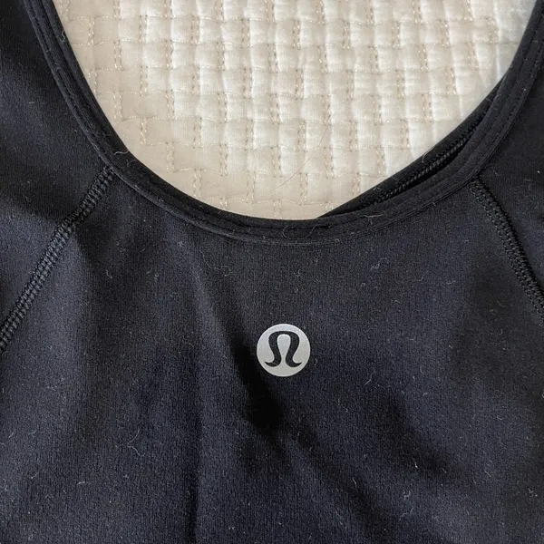 Lululemon Align V-Neck T-shirt Short Sleeve Low Cut Back Size 2 Black Pilates - Image 3
