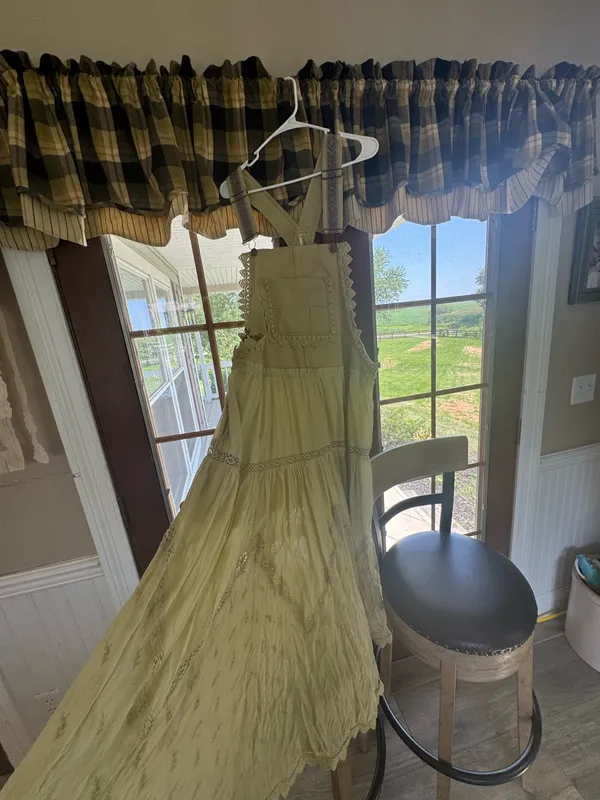 Free People Green Lace Dress - Image 3