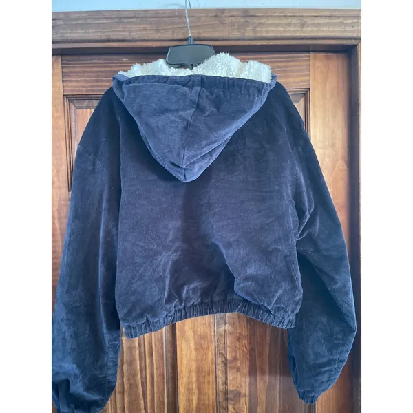Nordstrom brass plum corduroy Sherpa lined jacket medium - Image 5