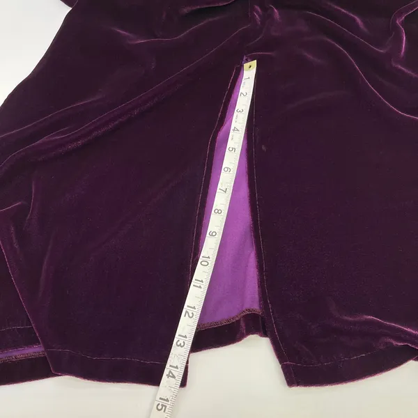 Eileen Fisher Womens Velvet Maxi Dress Size 2 Purple Silk Blend‎ Goth Grunge - Image 9