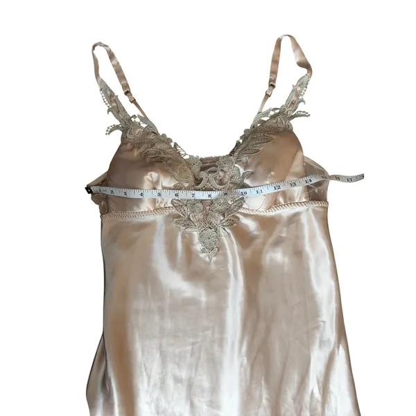 FLORA by Flora Nikrooz Women's Stella gown almond slip dress, size M - Image 10