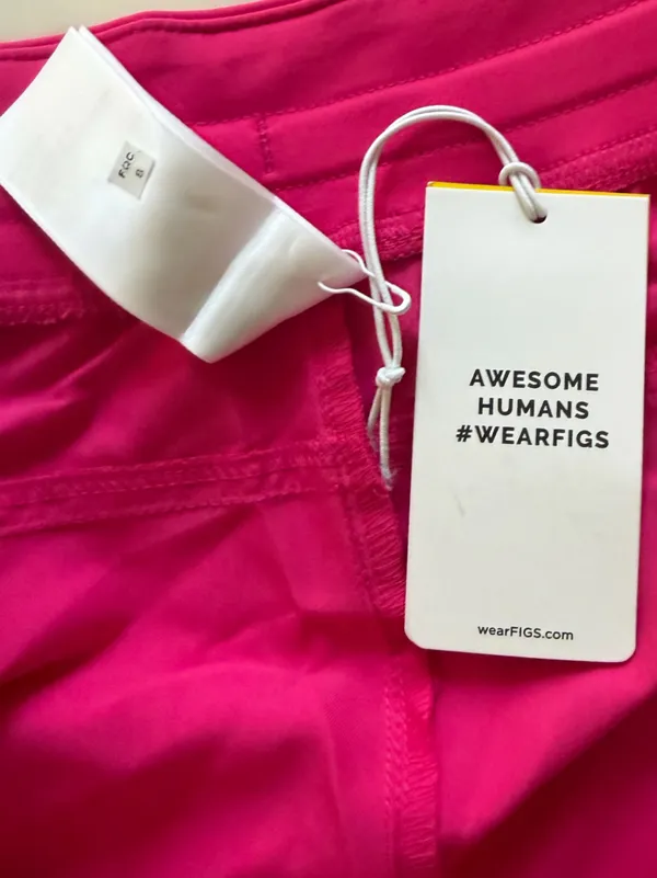 NWT Figs Kade Cargo Pants Womens 5XL Pink Scrubs Drawstring - Image 7