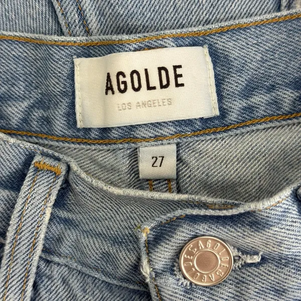 AGOLDE Dee Vintage High Rise Shorts Medium Wash Distressed Size 27 100% Cotton - Image 5