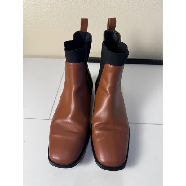 Everlane Chelsea Boot Women Size 8 Brown Leather Square‎ Toe Minimalist - Image 3
