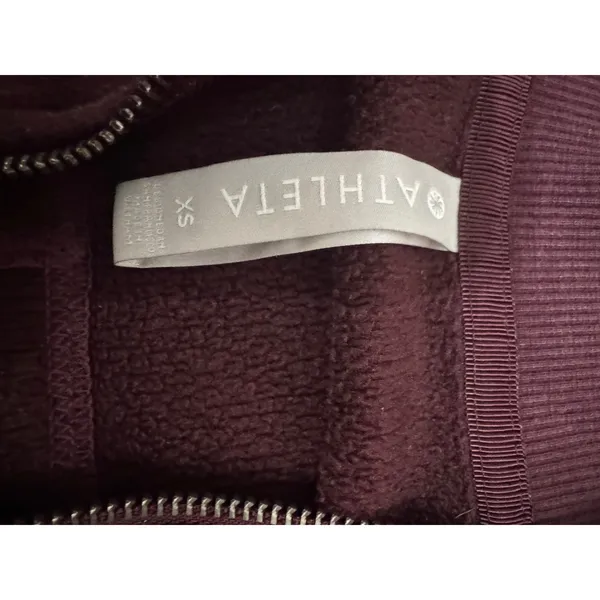 Athleta‎ Cozy Karma 1/4 Zip Top, Antique Burgundy Size XS - Image 5