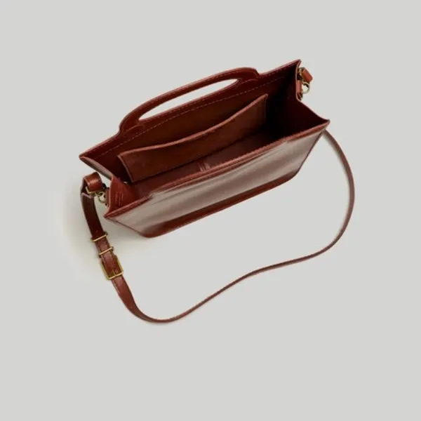 Madewell toggle crossbody bag in cherry wood leather - Image 2