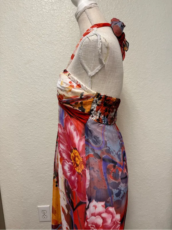 Xhilaration Floral Halter Maxi Dress Size Medium - Image 7