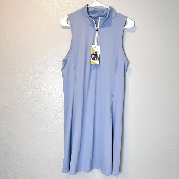 NEW Halara Size-XL Set Dress Short Collared Half‎ Zip Tennis Golf Sky Blue - Image 4