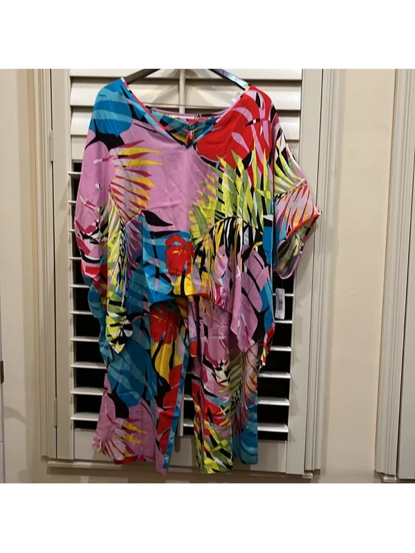 Natori Bora Bora Caftan PJs 2 PC Set Size Small Crinkle Fabric - Image 9