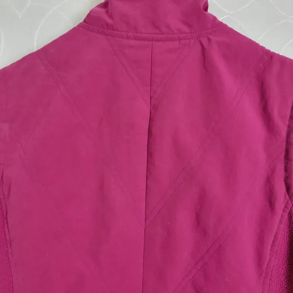 Columbia Womens Jacket Vest Sz S Pink Mock Neck Full Zip Fleece Paneled Lined - Image 5