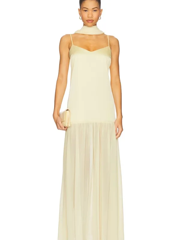 Show Me Your MuMu Dalia Maxi Dress in Pale Yellow - Image 2