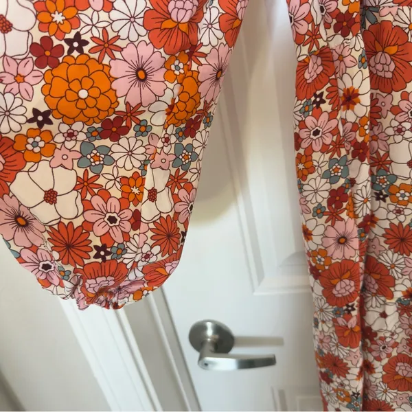 New Dokotoo Women’s Large V Neck Tiered Midi Floral Boho Dress Cottagecore - Image 6