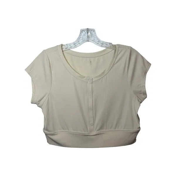 Offline by Aerie‎ Ribbed Crop Top Cream Short Sleeve Sz S Activewear Clean Girl - Image 2