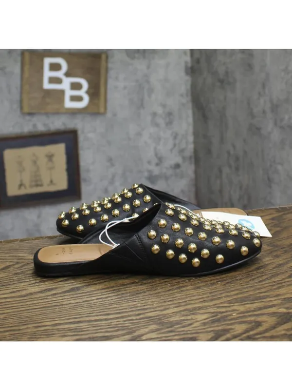 A New Day Womens Channing Studded Slip on Mule Flats Jet Black / Gold 7.5M - Image 6