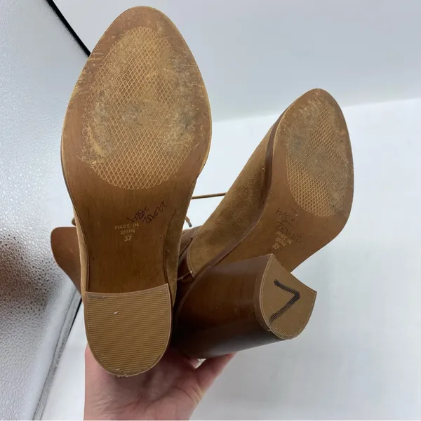 Intentionally Blank Pepper Leather Tie‎ Boots size 37 7 tan brown suede - Image 4