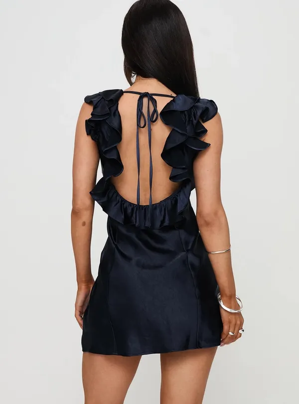 NWOT Princess Polly Butacup Frill Mini Dress Navy - Image 4