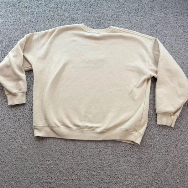 Ohio The Buckeye State Embroidered Cream Crewneck Sweatshirt Womens XL - Image 2