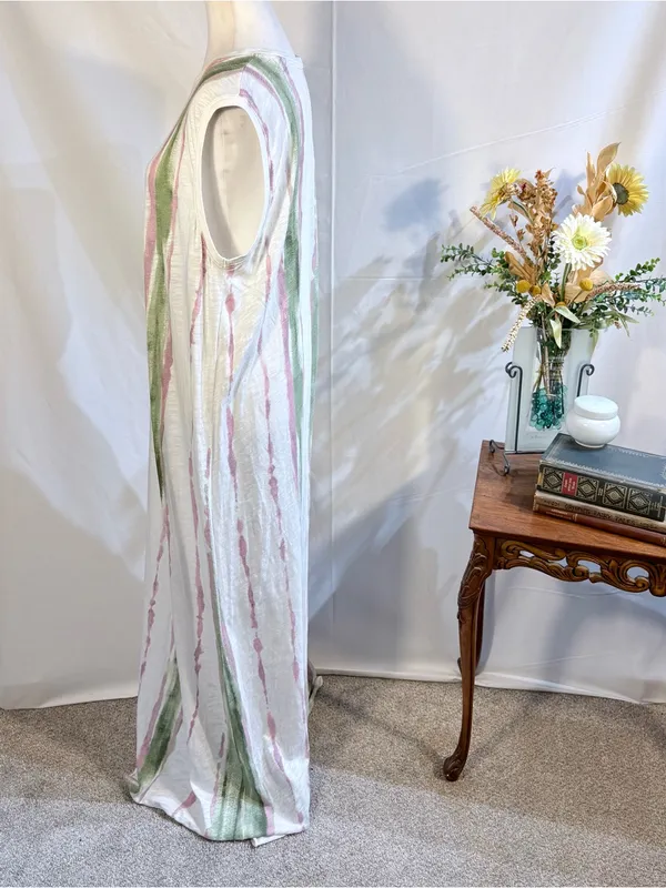 ATM Anthony Thomas Melillo Slub Cotton Paintstroke Stripe Maxi Dress XL🧡 - Image 6