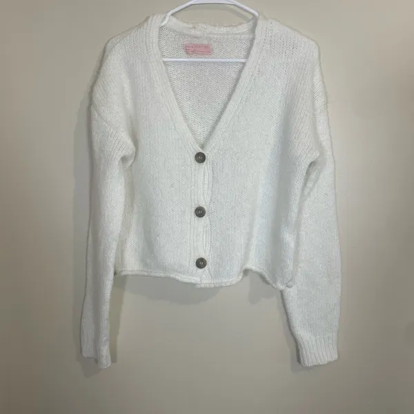 Urban Outfitters Kai White cropped cardigan boxy cardigan size Small petite‎ - Image 2