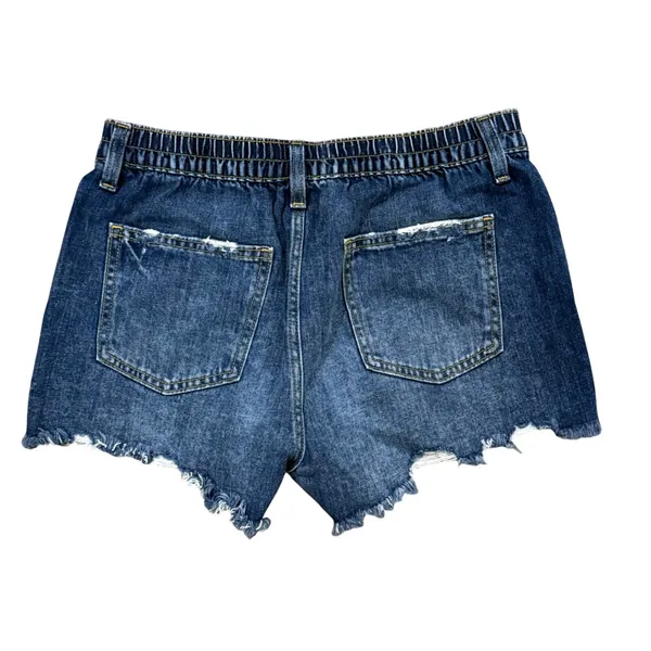 Aerie Women's Blue‎ Denim Distressed Cutoff Shorts Small Elastic Waist - Image 3
