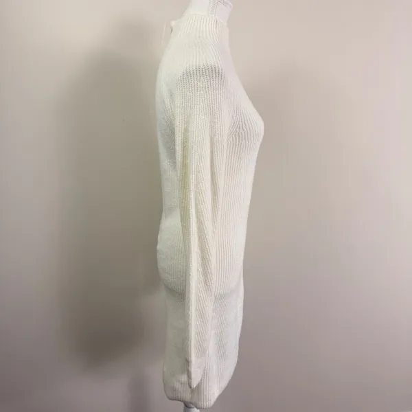 Abercrombie & Fitch Cream Ribbed Mock Neck Long Sleeve Sweater Dress XST NEW - Image 2