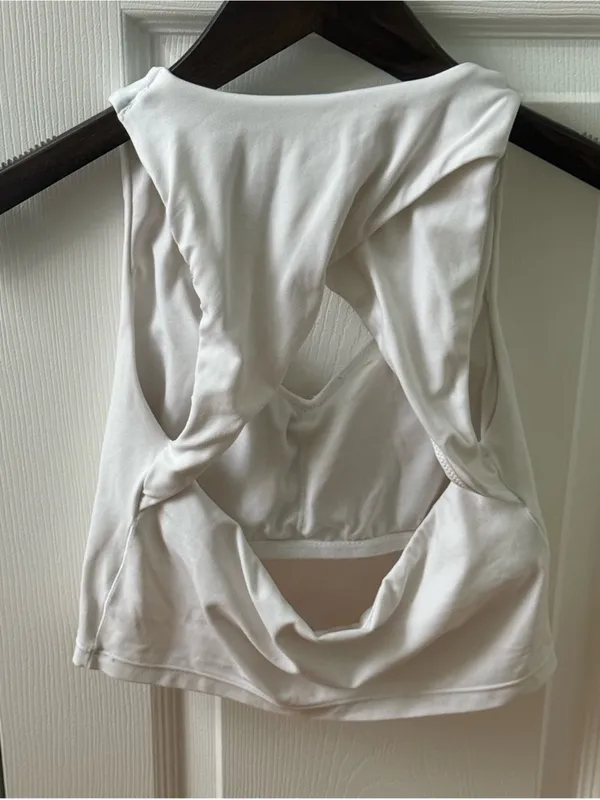 Aerie Offline White Crossover Back Longline Sports Bra/Tank - Image 3