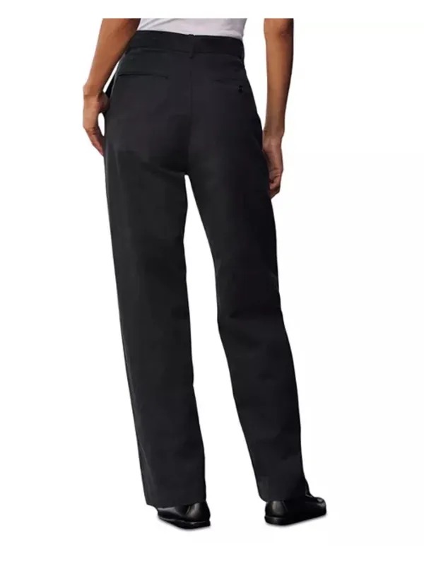 Buck Mason Women’s Black Straight Leg Cotton Lyocell Pants Size 25 Raw Hem - Image 2
