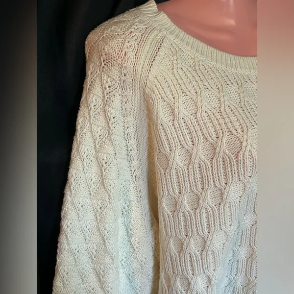Preswick & Moore Women’s Classic Cream Cable Knit Sweater 3X NWT - Image 6