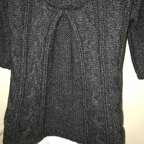 American Eagle short sleeve fisherman sweater matte black M vintage - Image 3