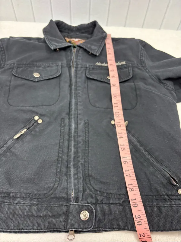 Harley-Davidson Black Women's Jean Jacket with Snap Pocket size S - Image 11