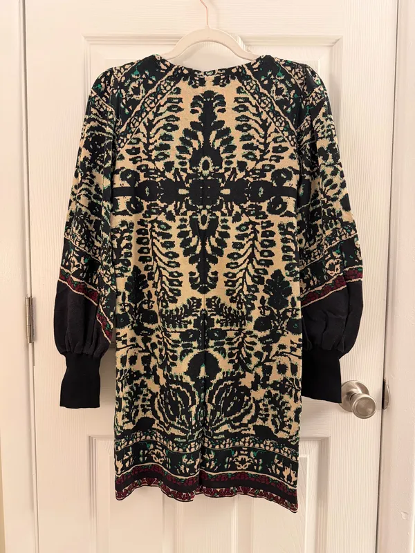 Free People Music & Lyrics Balloon Sleeve Knit Sweater Dress XS - Image 3