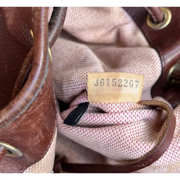 Vintage Dooney & Bourke Dark Brown Leather Drawstring Shoulder Bag Purse RARE - Image 14