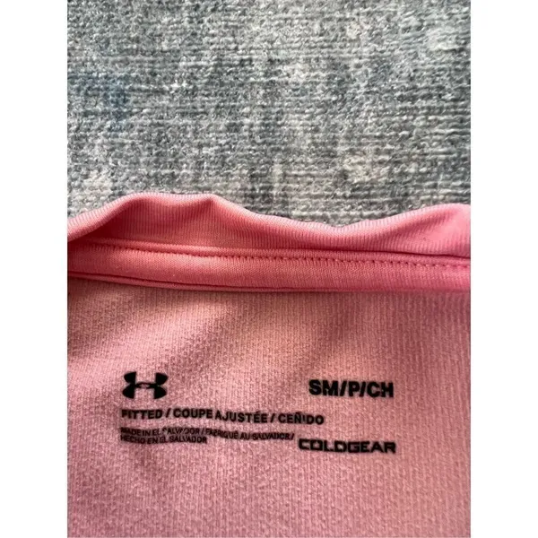 Under Armour Heathered Pink ColdGear Long Sleeve Athletic Top Small - Image 3