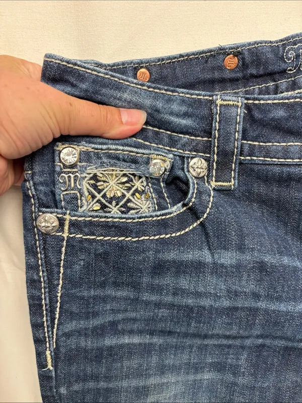 Miss me size 29 Women’s Dark Blue Skinny Jeans western embellished cowgirl rodeo - Image 5