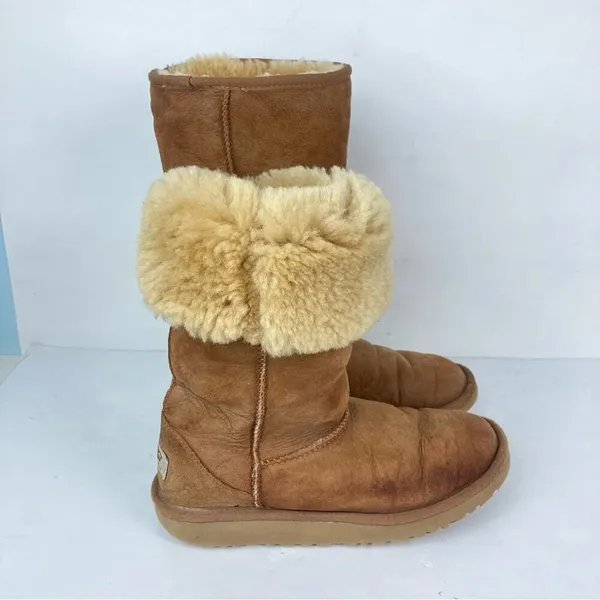 UGG Classic Chestnut Brown Boots Size 5 Genuine Leather/Sheepskin - Image 8