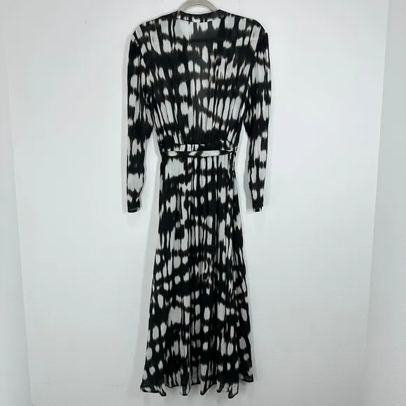 Bella Dahl XS Black White Contemporary Maxi‎ Dress Button Front Long Sleeve - Image 14