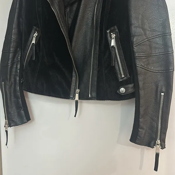 MOVING SALE BCBGeneration Faux Fur Leather Moto Jacket - Image 3