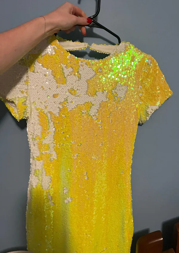 Revolve Neon Sequin mini Dress - Image 2