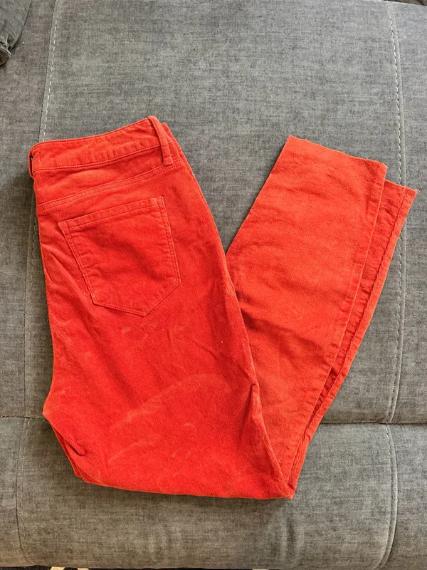 NWOT Cello Red Corduroy Button Fly Skinny Pants Size 11 Retro Fall - Image 3