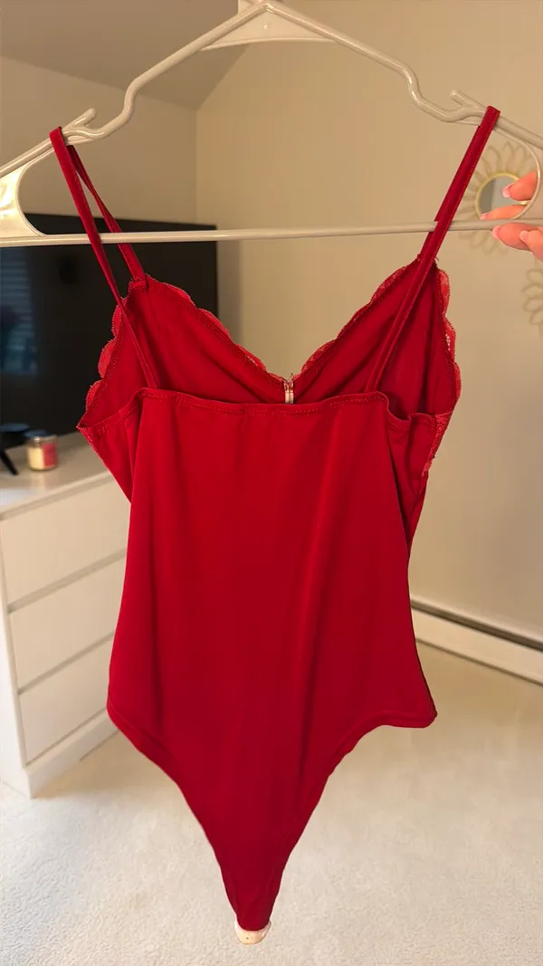 Red Lace Bodysuit - Image 2