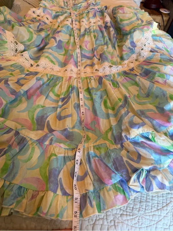 Free People NWT Love & Liberty Pastel Boho Maxi Dress Ruffle Lace Cottagecore Y2K S - Image 11