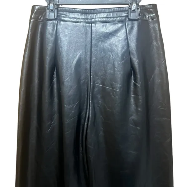 Princess Polly Love Club Black Faux Vegan Leather Straight Pants‎ Size 4 - Image 10
