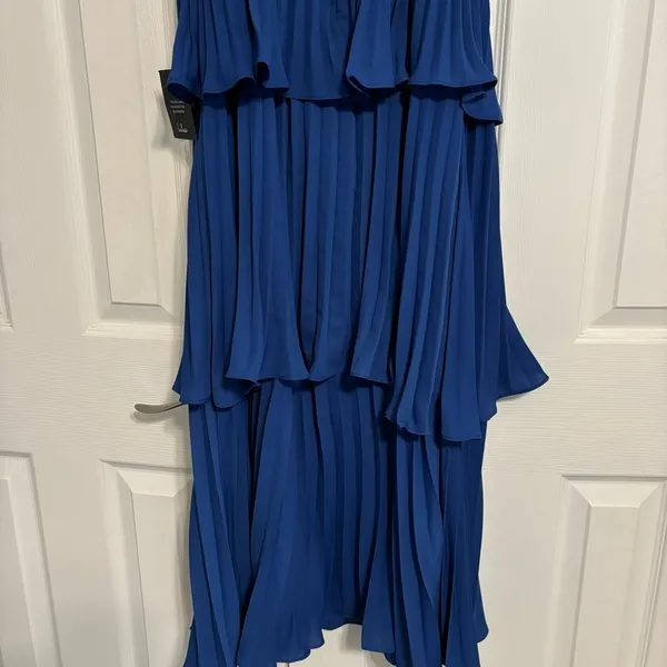 Lulu’s Cascading Crush Blue Tiered Bustier Midi Dress NWT - Image 7
